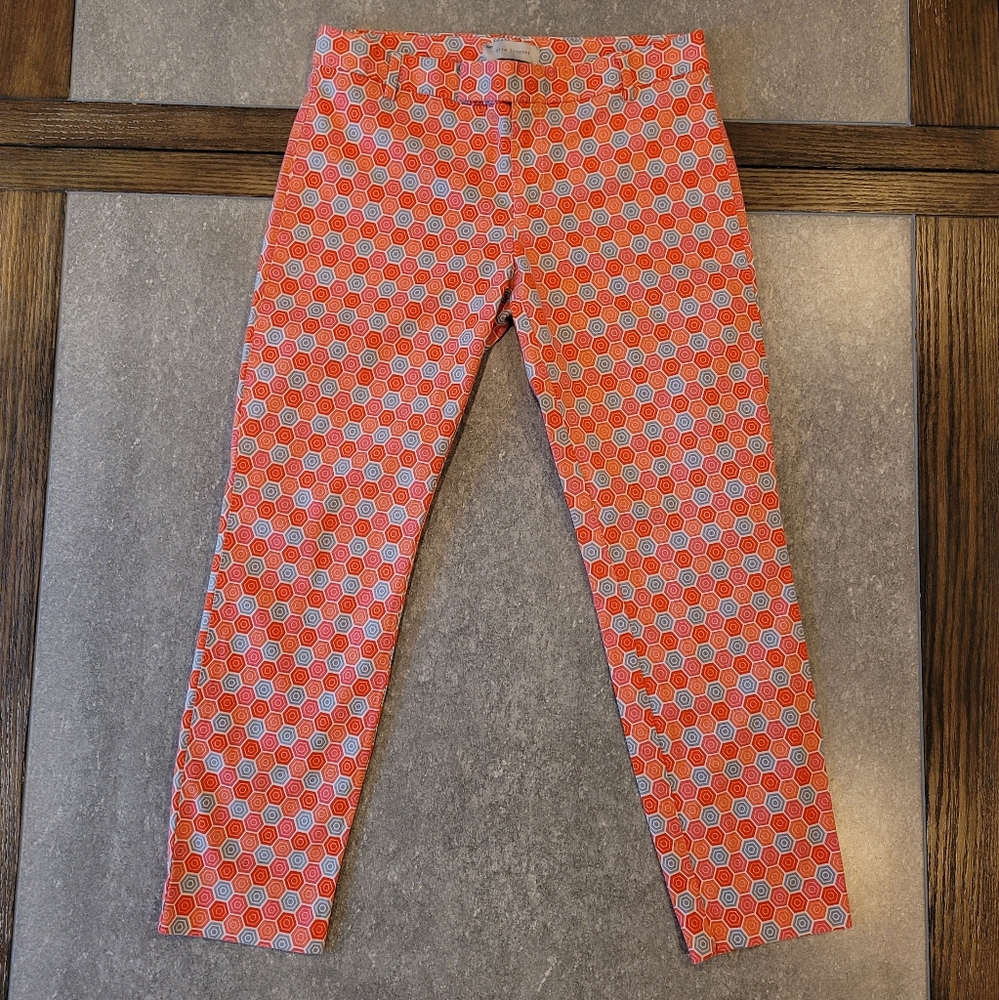 Gap Slim Cropped Pants Size 6 Stretch Geometric Pattern